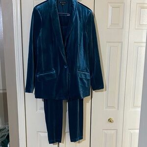 INC International Concepts Teal Velvet Pantsuit